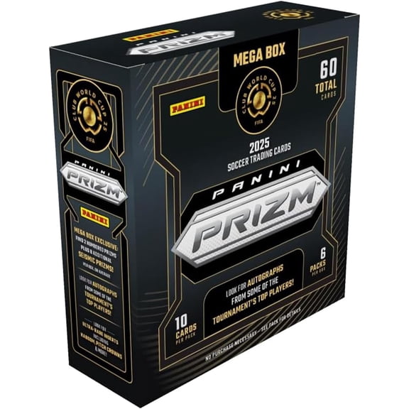 Panini 2025 Prizm Club World Cup Soccer Mega Box – FIFA Trading Cards – Includes Mega Box Exclusive Prizms, Rookies & Inserts – Official Panini Retail Set