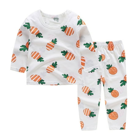 

Children s Boys Girls Pajamas Summer Thin Cotton Soft Comfy Sleepwear Clothes Set For Home Radish 110CM
