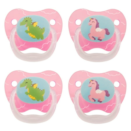 Dr. Brown's PreVent Classic Pacifier, Stage 1 (0-6m), Explore Pink, 4 Count