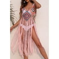 thumbnail image 4 of Kukuzhu Women Swimsuit Coverups Crochet Floral Long Fringe Hem Beach Swimsuit Bikini Tassel Slip Dress Cover Up Pool Swimwear, 4 of 7