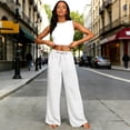 thumbnail image 7 of HKYNLAG Linen Pants Women Wide Leg Palazzo Pants Beach Vacation Outfits Cotton Summer 2026 Flowy Clothes Trousers with Pockets White 2XL, 7 of 7