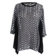 thumbnail image 1 of S/M Fit Black Cut Out Holes Side Sheer Flapping Panels Fashion Top, 1 of 4