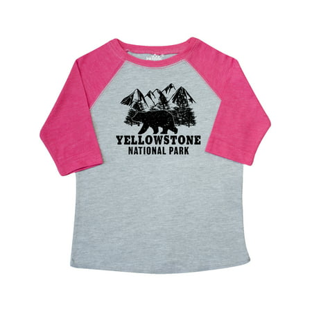 

Inktastic Yellowstone National Park with Bear Mountains and Trees Gift Toddler Boy or Toddler Girl T-Shirt