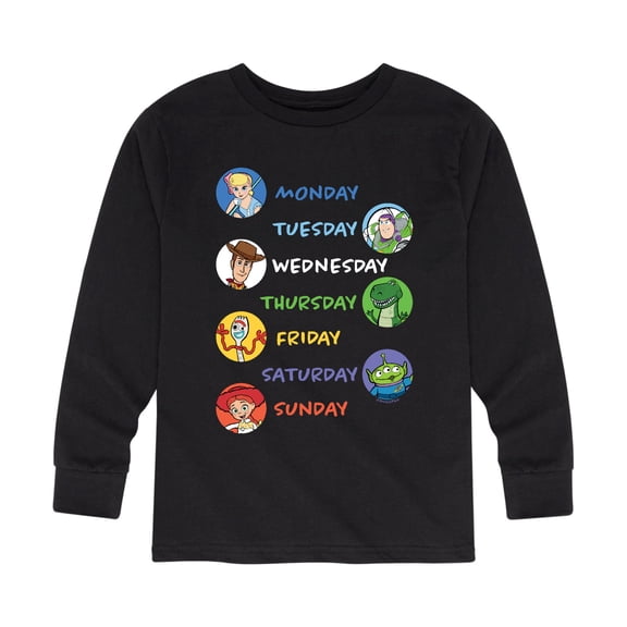 Toy Story - Days Of The Week - Toddler And Youth Long Sleeve Graphic T-Shirt