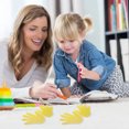 thumbnail image 2 of 2 Pairs Hand Shape Markers Non Slip Palm Spot Marker Children Coordination Training Handprint Sheets Yellow, 2 of 5
