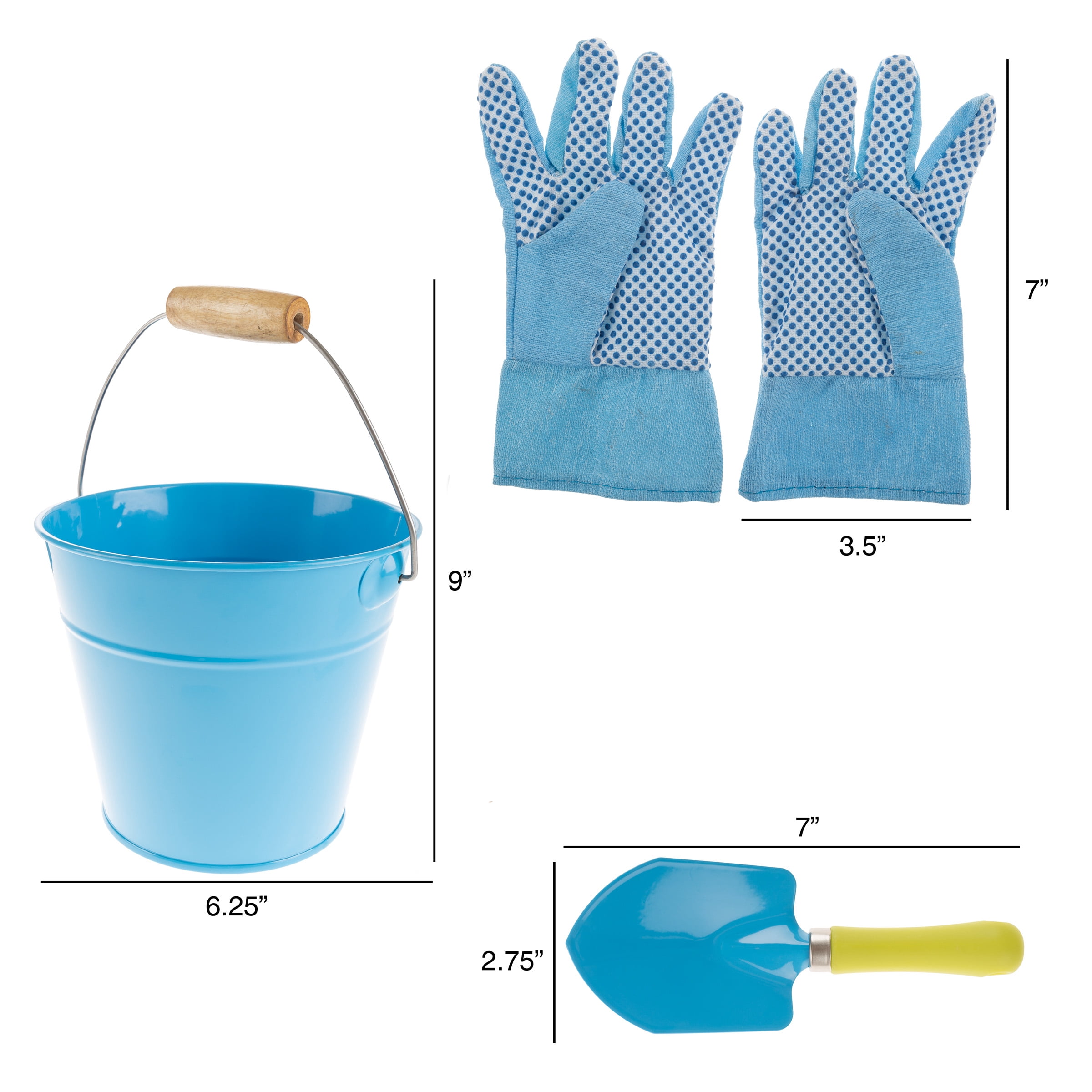 Kid's Garden Tool Set with Child Safe Mini Tools by Hey! Play!