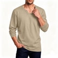 thumbnail image 4 of Mens Athlete Tops Long Sleeve Shirts for Men V Neck Solid Color Breathable Pullover Shirts Stylish Notched Loose Casual Workout Shirts For Gym Running, 4 of 6