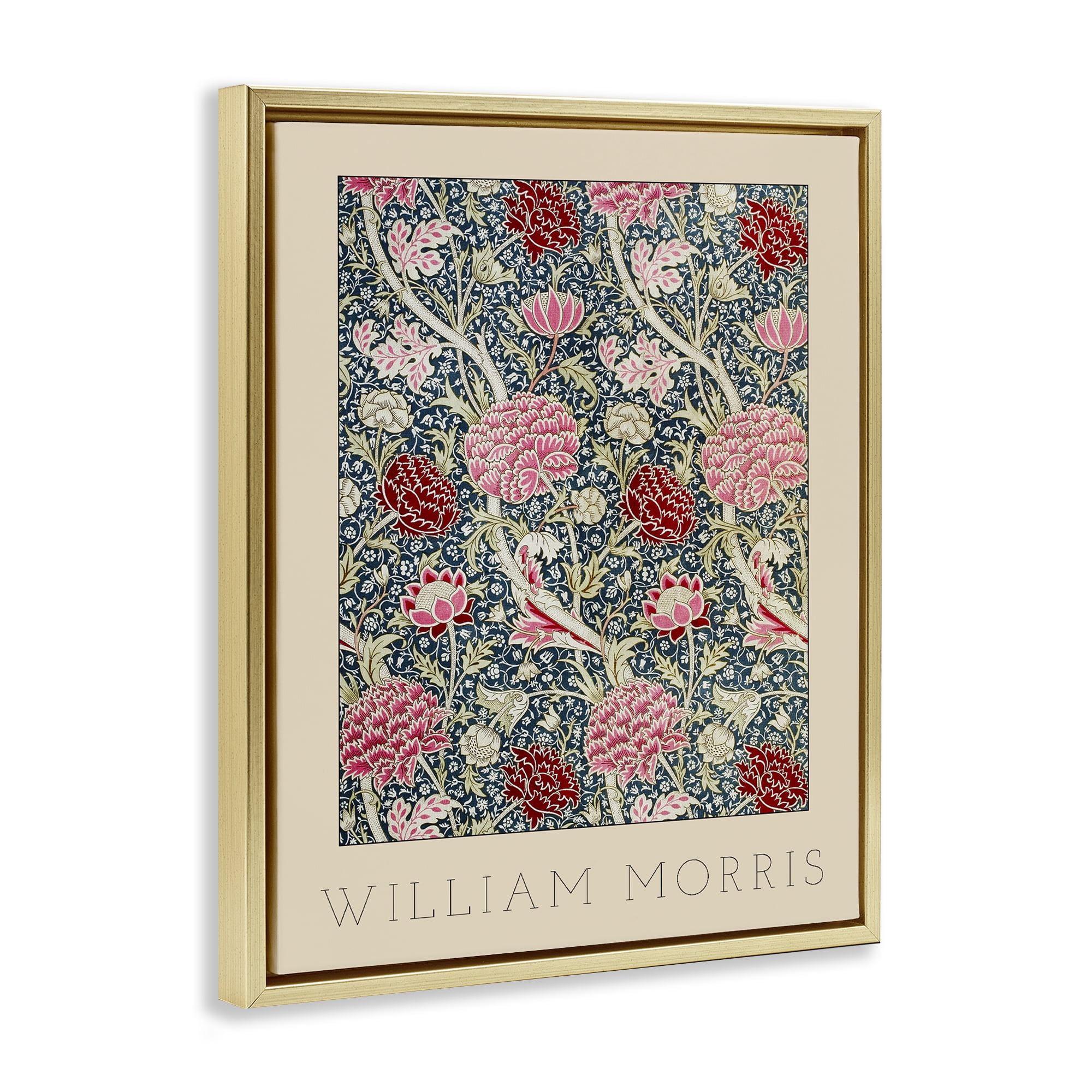 Stupell Industries Ornate Intertwined Flower Classic Gold Framed Floater Canvas Wall Art, design by Lil' Rue