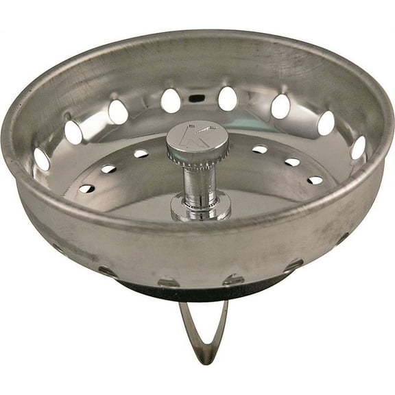 Plumb Pak  3-1/2 in. Dia. Brushed  Stainless Steel  Strainer Basket