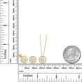 thumbnail image 2 of Gem Stone King 18K Yellow Gold Plated Silver White Zirconia Pendant Earrings Set for Women (2.52 Cttw, Gemstone Birthstone, Round 6MM, With 18 inch Chain), 2 of 3