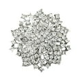 thumbnail image 2 of AYYUFE 3PCS Brooch Pin Exquisite Anti-rust Silver Plated Rhinestone Round Blossom Flower Breastpin for Dating, 2 of 8