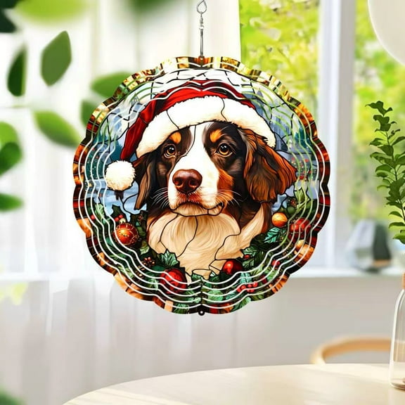 Sinkoo Wind Spinners Outdoor Dog, 12 inch 3D Kinetic Hanging Sculpture, Stainless Steel Wind Spinner, Unique Gifts for Women Men, for Outside Garden Patio Yard Decor