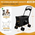 thumbnail image 2 of 4-Wheel Folding Pet Stroller for Small Dogs and Cats, Pet Rolling Carrier with Storage Bag, Breathable Mesh & 2 Safety Leashes, 2 of 9