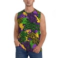thumbnail image 2 of Goofa Mardi Gras7 Printed Men's Sleeveless T-Shirt - Athletic Gym Workout Tank Top for Men - Moisture-Wicking, UPF 30+ Quick-Dry Muscle Tee-Small, 2 of 8