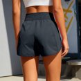 thumbnail image 4 of Stichou Women's Athletic Shorts High Waisted Running Short Pocket Quick Dry Sporty Shorts Gym Workout Shorts Black L, 4 of 5