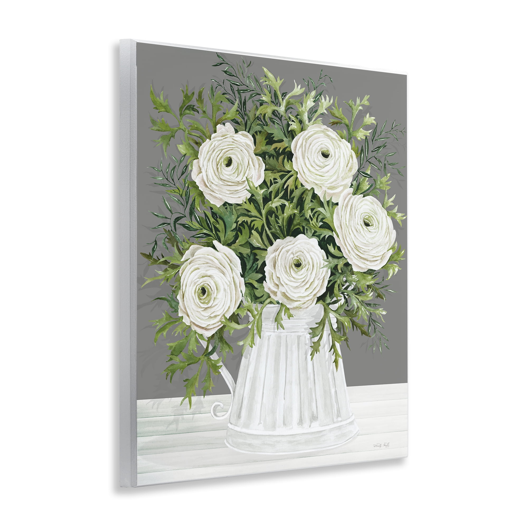 Stupell Industries Peonies in Country Vase Botanical & Floral Painting Unframed Art Print Wall Art, 11 x 14