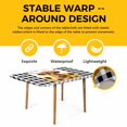 thumbnail image 4 of Yellow Sunflowers Yak Table Cloths for 6 Foot Rectangle Tables, Black White Checkered Pastoral Buffalo Patio Waterproof Elastic Fitted Tablecloths, Washable Rectangular Table Cover for Camping, 4 of 8