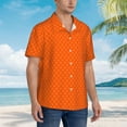 thumbnail image 5 of Xecao Orange Scales print Hawaiian shirt - a stylish short-sleeve button-down for men, perfect for casual beach and tropical outings., 5 of 9
