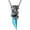 Blue, variant on Retro Dragon Necklace for Men Women Stainless Steel Gothic Punk Dragon Wrap Crystal Tooth Pendant Biker Party Jewelry Gift