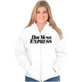 thumbnail image 3 of Hot Mess Express Rebel Girly Messy Womens Plus Size Graphic Zipper Hoodie Brisco Brands 3X, 3 of 5