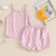 thumbnail image 4 of Odeerbi 6M-4Y Conjunto de Verano Para Niñas Camisola de Algodón A Cuadros Tops Pantalón Corto Conjunto de Dos Piezas Tirantes, 4 of 7