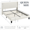 thumbnail image 5 of Renwick Upholstered Platform Queen Bed with Wing Side, Adult, Ivory, 5 of 8