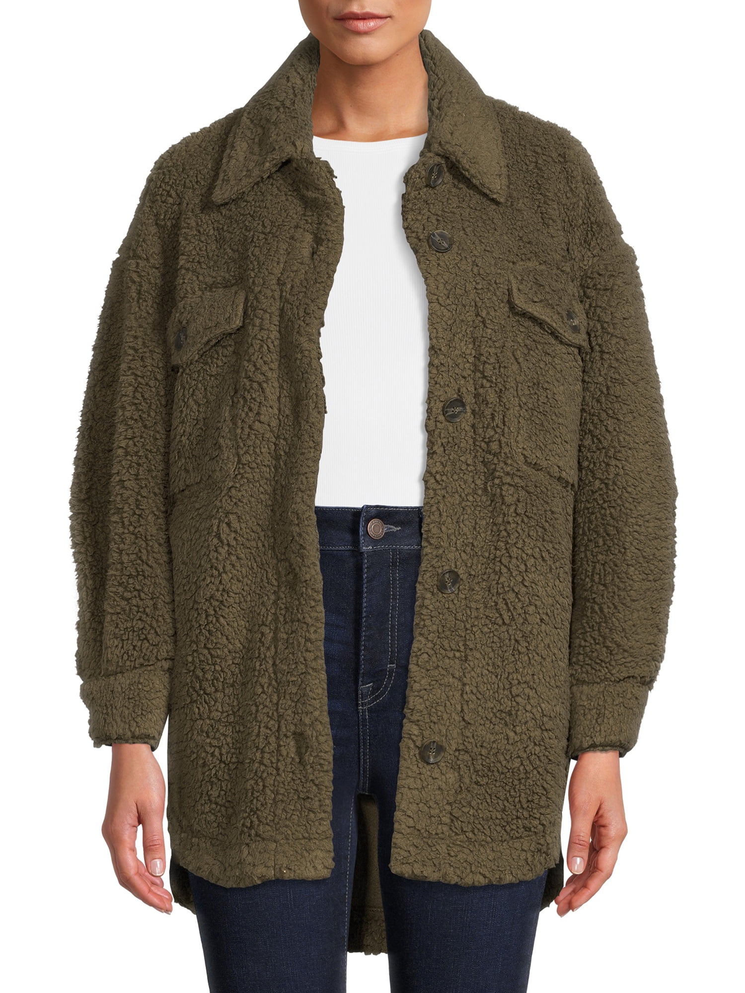 Love Tree Junior' Faux Sherpa Shacket 