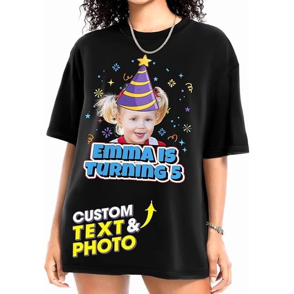 Custom T Shirts Vintage Design Your Own Photo Tee Gifts for Boy Or Girl Birthday Shirts for Men Women