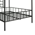 thumbnail image 7 of Full Size Metal House Bed Frame for Kids Boys Girls, Low Profile Playhouse Bed with Roof and Fence, No Box Spring Needed, Black 77.1"L x 56"W x 67.7"H, 7 of 7