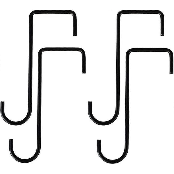4 Pack 15x5 cm Fence hooks,Metal Wall Hooks Plant Hanger Bracket, Gardening hooks(Black)
