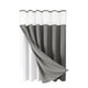 thumbnail image 2 of Juego de cortinas de ducha 3 en 1 | Tejido de poliéster de alta resistencia con forro transparente y 12 ganchos dobles de acero inoxidable | Repelente al agua | 36x72 pulgadas | Gris Blanco Marino |, 2 of 6