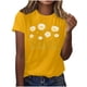 thumbnail image 1 of Camisas de Manga Corta para las Mujeres Moda Casual Impresión Cuello Redondo Suéter Tee Blusas, 1 of 3
