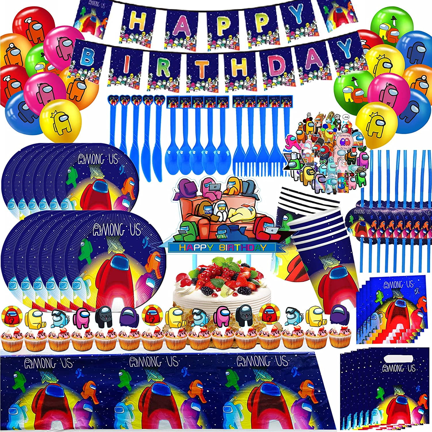 Among Us Party Decorations, Among Us Birthday Party Supplies for Boys