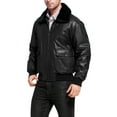 thumbnail image 2 of Landing Leathers Men Navy G-1 Goatskin Leather Flight Bomber Jacket (Regular and Big & Tall), 2 of 6