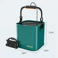 thumbnail image 6 of Pebbuoy 7/9/11L Foldable Fishing Bucket Portable Handle Double Zipper Mesh Cover EVA Leak-proof Collapsible Water Storage Pail Container Fishing Accessories, 6 of 7