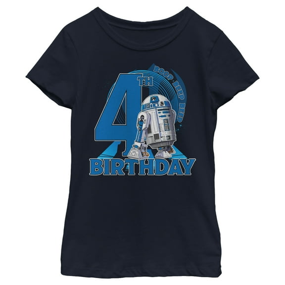 Girl's Star Wars R2-D2 4th Birthday  Graphic T-Shirt