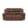 thumbnail image 3 of Pemberly Row Polyester Fabric Power Console Loveseat in Brown, 3 of 10