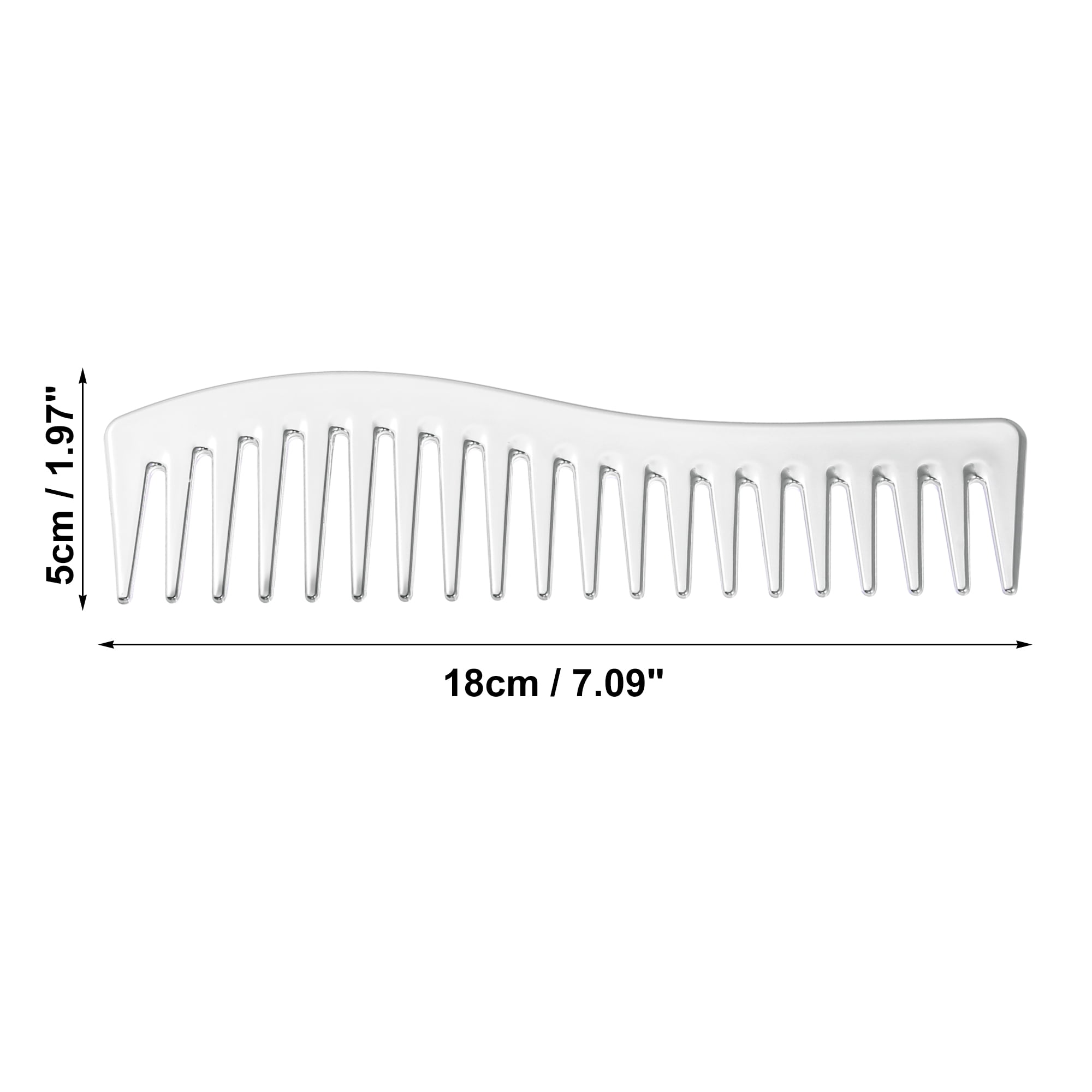 Unique Bargains Wide Tooth Hair Comb All Purpose Detangling Styling Comb Plastic Silver Tone
