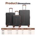 thumbnail image 6 of 3 Luggage Sets ABS Hardshell Suitcase Set with TSA Lock Durable Spinner Wheels Suitcase,Black&Brown, 6 of 9