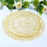 Efavormart 10 Pack Metallic Gold Glitter Mesh Round Placemats, 13 ...