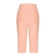 thumbnail image 5 of TQWQT Womens Capris for Summer Trendy Summer Capri Pants Knee Length High Waisted Pedal Pushers Dressy Casual Capris with Pockets Pink 3XL, 5 of 5