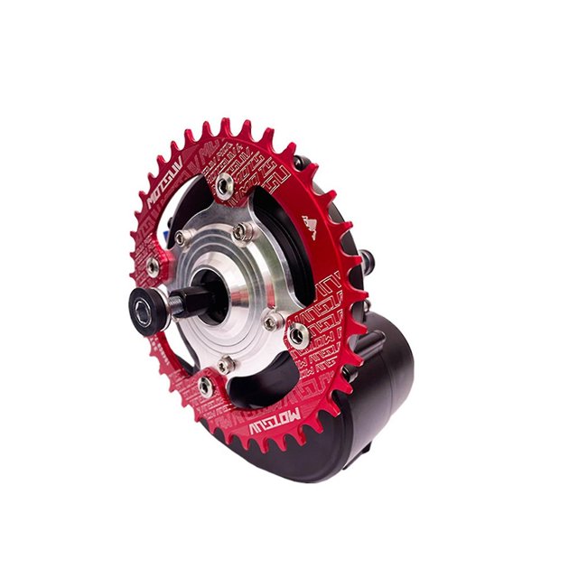 Plato de bicicleta eléctrica 104bcd + adaptador para bielas Tongsheng Tsdz, rojo 38t ShuxiuWang 8390614218437