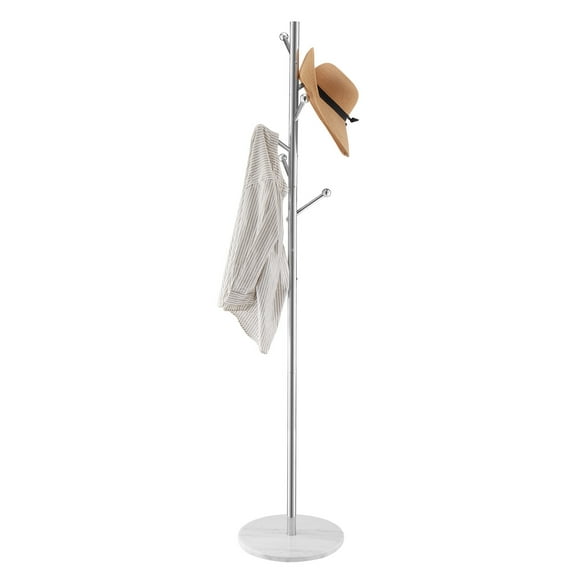 VEVOR Coat Rack, Freestanding Coats Rack Stand with Stable Marble Base & 8 Hooks, Free Standing Hall Coat Tree for Entryway, Bedroom, Office, Living Room, Modern Clothes Hanger for Coats, Hats, Bags