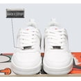thumbnail image 6 of LUCKY STEP Womens Fashion Faux Leather Sneakers Low Top Lace Up Casual Shoes,All white, 6 of 10