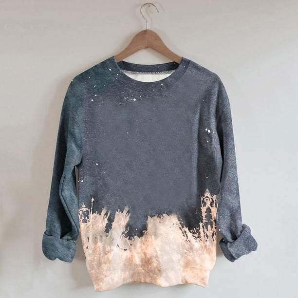 ICHUANYI Clearance Women Tops Tie-dye Casual Long Sleeve Halloween Sweatshirt Pullover Shirts Blouse ICHUANYI "ICHUANYI"