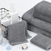SEMAXE 4 Piece Hand Towel Set. 600GSM Long-Staple Purcotton Towels for Bathroom, 2 Piece Yellow and 2 Piece Gray