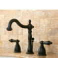 thumbnail image 2 of Kingston Brass KB1975AL Heritage Widespread Bathroom Faucet with Plastic Pop-Up, Oil Rubbed Bronze, 2 of 5