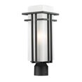 thumbnail image 1 of Z-Lite 549PHM-BK-R Outdoor Post Light with Glass and Black Metal Finish, Matte Opal, 1 of 1