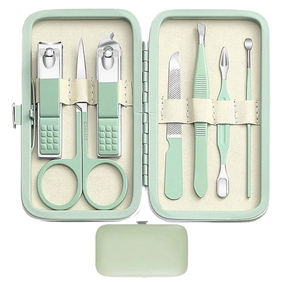 Manicure Set Nail Clipper Kit, 7 Pcs Nail Care Set for Men and Women, Fingernail and Toenail Grooming Tools with Portable Travel Case