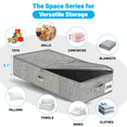 thumbnail image 3 of Under Bed Storage Container Bins 2 Pack, Low Profile Foldable Underbed Clothes Storage Organizer W/ Ultra Thick Fabric and Sturdy Bottom/Sides, Dual Zipper Storage Box for Dorm and Home 30x16x6.7", 3 of 7